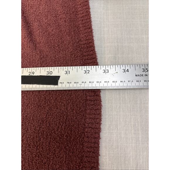 Barefoot Dreams Cozy Chic Rose Burgundy Open Front Cardigan Soft Knit M - Picture 15 of 15